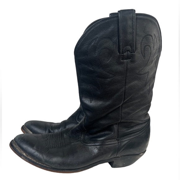 Durango Black Leather Cowboy Boots size 10M Slip-on